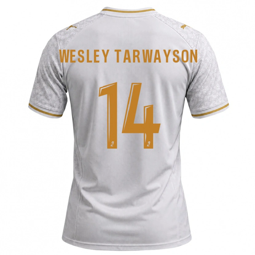Danxen Kobiety James Wesley Tarwayson #14 Biały Szary Złoty Wyjazdowa Koszulka 2026/27 Koszulki Klubowe