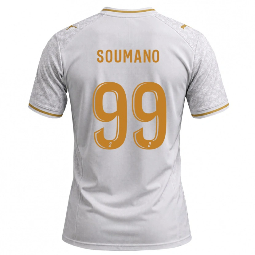 Danxen Kobiety Sambou Soumano #99 Biały Szary Złoty Wyjazdowa Koszulka 2026/27 Koszulki Klubowe