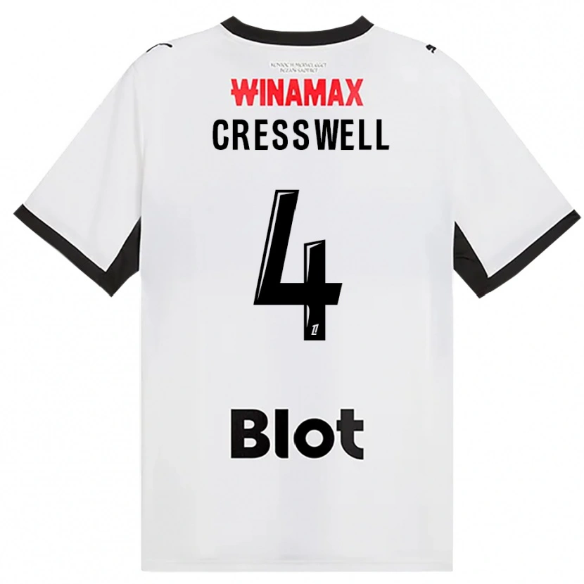 Danxen Kobiety Charlie Cresswell #4 Czarny Biały Czerwony Wyjazdowa Koszulka 2026/27 Koszulki Klubowe