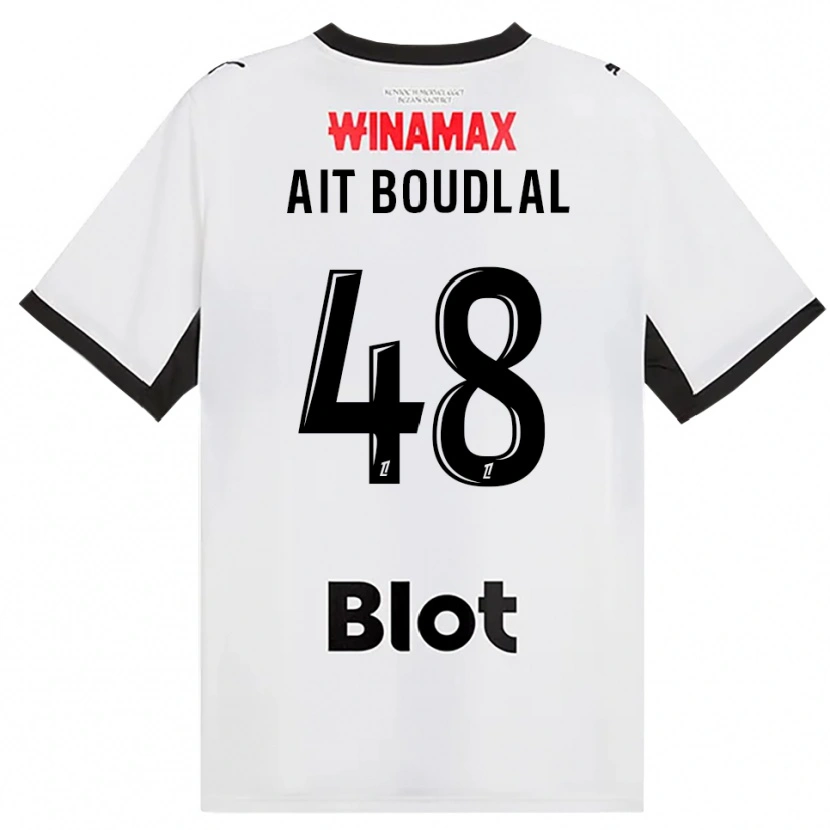 Danxen Kobiety Abdelhamid Ait Boudlal #48 Czarny Biały Czerwony Wyjazdowa Koszulka 2026/27 Koszulki Klubowe