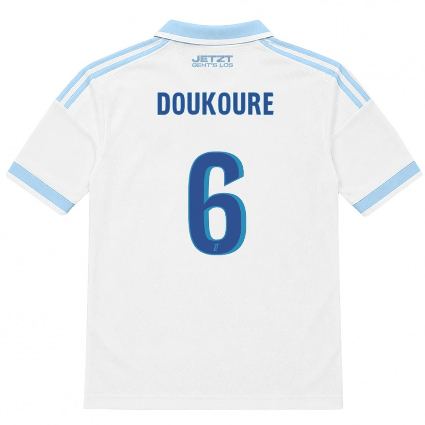 Danxen Kobiety Ismaël Doukouré #6 Jasny Błękit Biały Czerwony Wyjazdowa Koszulka 2026/27 Koszulki Klubowe