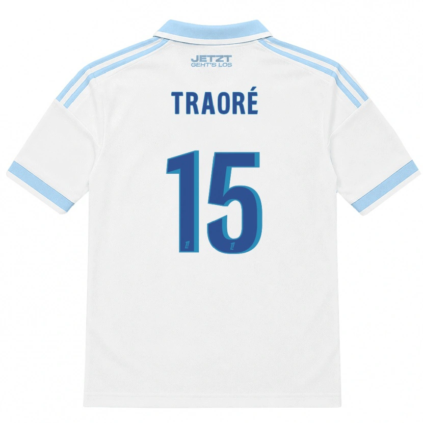 Danxen Kobiety Erwan Traoré #15 Jasny Błękit Biały Czerwony Wyjazdowa Koszulka 2026/27 Koszulki Klubowe