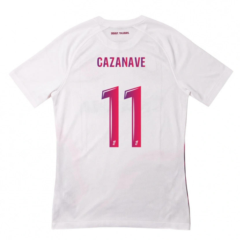 Danxen Kobiety Julie Cazanave #11 Biały Różowy Fioletowy Wyjazdowa Koszulka 2026/27 Koszulki Klubowe