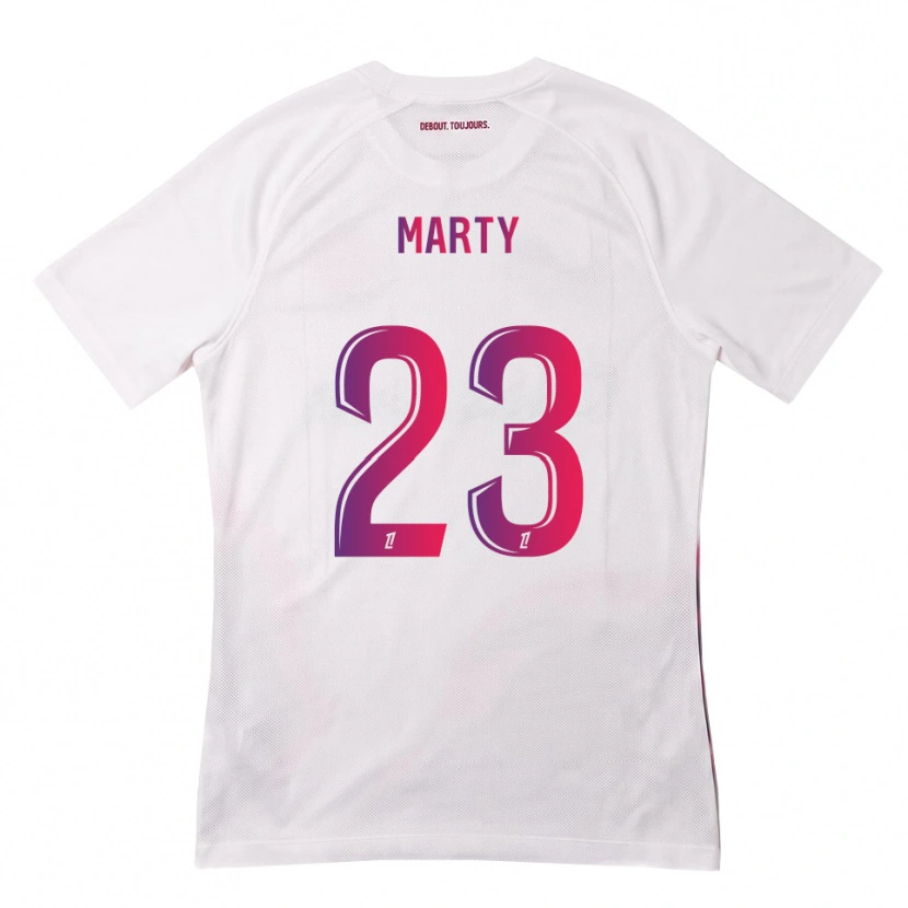 Danxen Kobiety Chloé Marty #23 Biały Różowy Fioletowy Wyjazdowa Koszulka 2026/27 Koszulki Klubowe