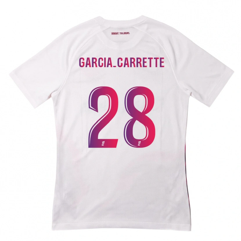 Danxen Kobiety Hortense Garcia-Carrette #28 Biały Różowy Fioletowy Wyjazdowa Koszulka 2026/27 Koszulki Klubowe