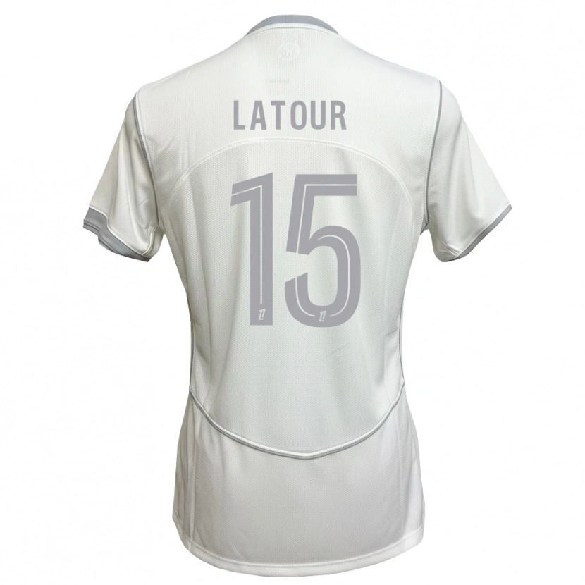 Danxen Kobiety Léo Latour #15 Biały Szary Wyjazdowa Koszulka 2026/27 Koszulki Klubowe