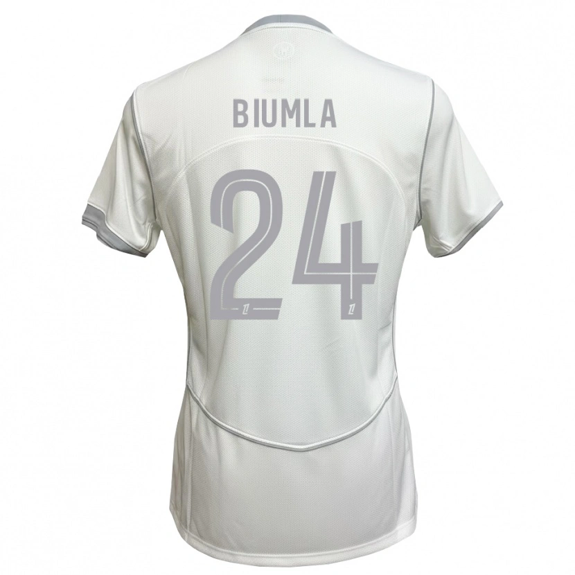 Danxen Kobiety Emmanuel Biumla #24 Biały Szary Wyjazdowa Koszulka 2026/27 Koszulki Klubowe