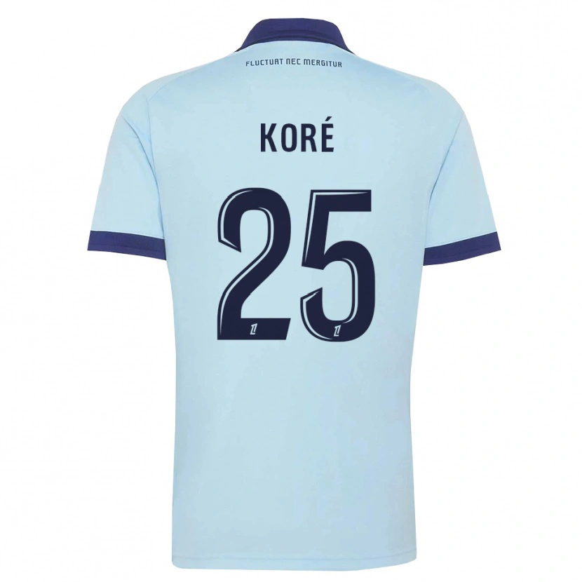 Danxen Kobiety Yoan Koré #25 Błękitny Czarny Wyjazdowa Koszulka 2026/27 Koszulki Klubowe