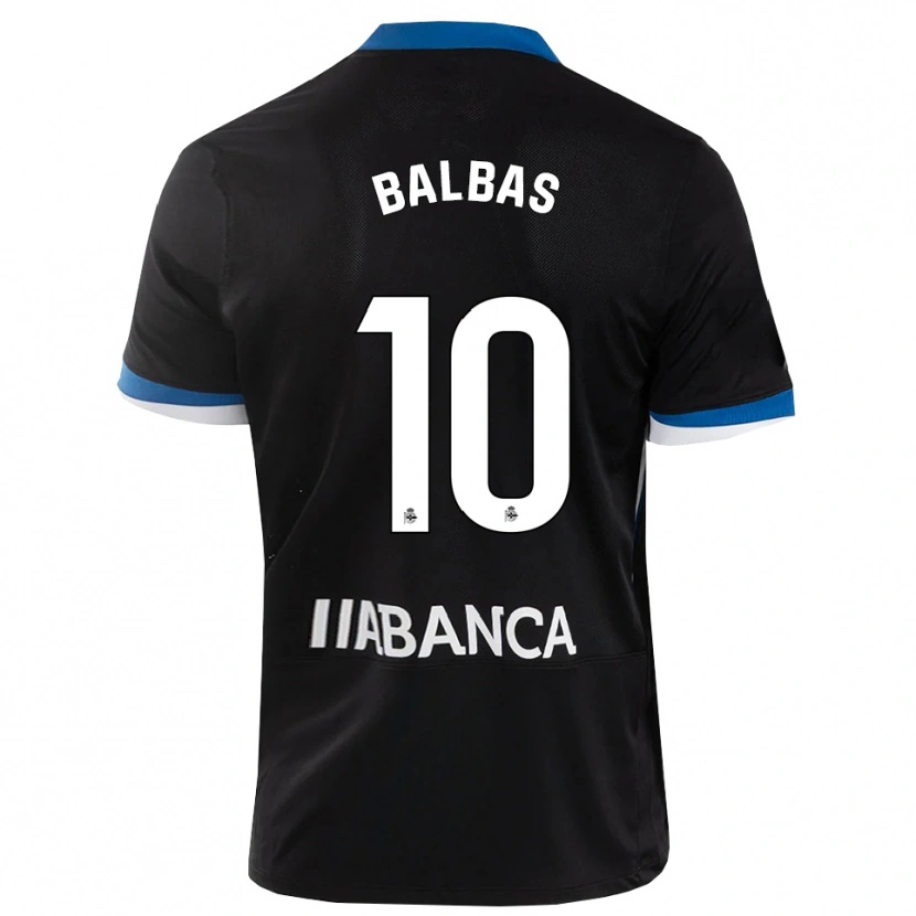 Danxen Kobiety Nicolás Balbas #10 Czarny Niebieski Biały Wyjazdowa Koszulka 2026/27 Koszulki Klubowe