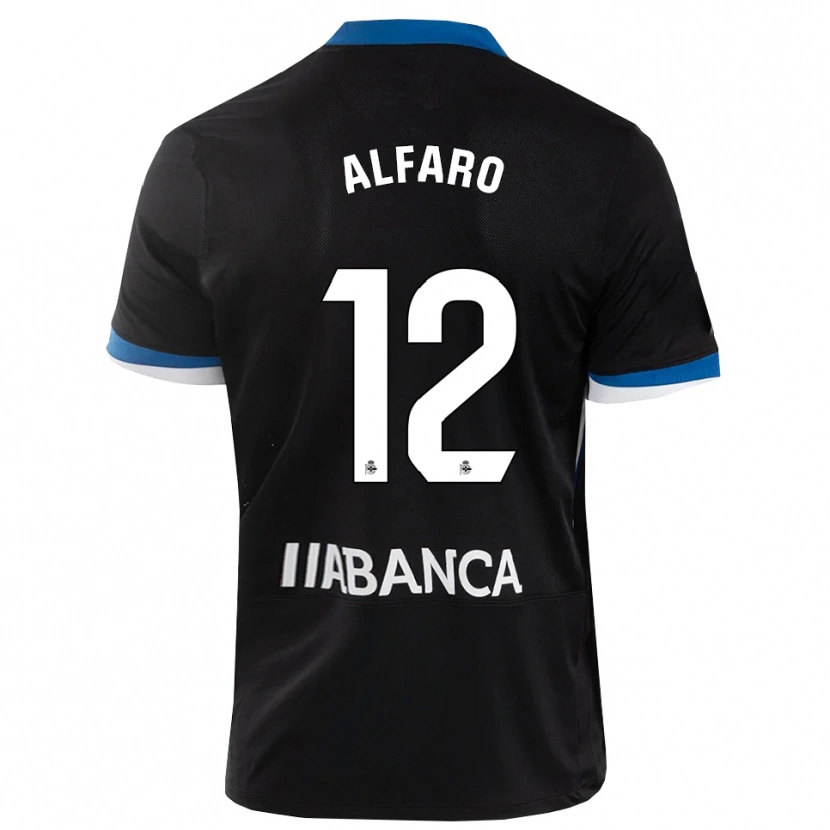 Danxen Kobiety Alejandro Alfaro #12 Czarny Niebieski Biały Wyjazdowa Koszulka 2026/27 Koszulki Klubowe