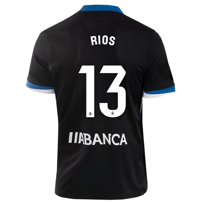 Danxen Kobiety Hugo Rios #13 Czarny Niebieski Biały Wyjazdowa Koszulka 2026/27 Koszulki Klubowe