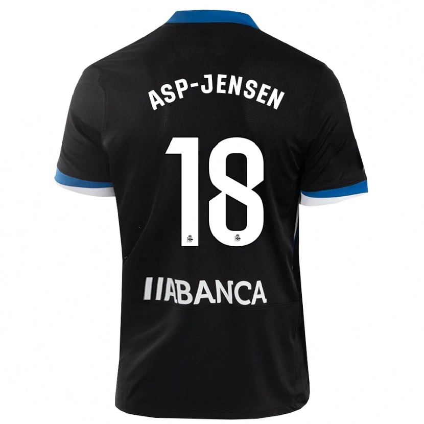 Danxen Kobiety Jonathan Asp Jensen #18 Czarny Niebieski Biały Wyjazdowa Koszulka 2026/27 Koszulki Klubowe