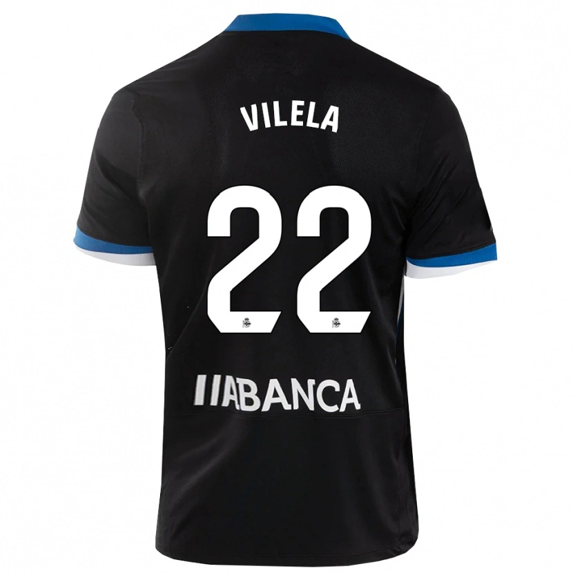 Danxen Kobiety Rubén Vilela #22 Czarny Niebieski Biały Wyjazdowa Koszulka 2026/27 Koszulki Klubowe