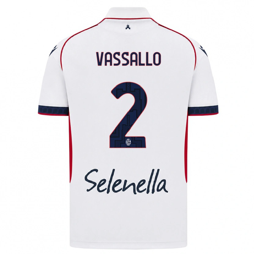 Danxen Kobiety Giacomo Vassallo #2 Biały Czerwony Królewski Niebieski Wyjazdowa Koszulka 2026/27 Koszulki Klubowe