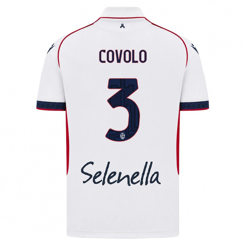 Danxen Kobiety Giovanni Covolo #3 Biały Czerwony Królewski Niebieski Wyjazdowa Koszulka 2026/27 Koszulki Klubowe