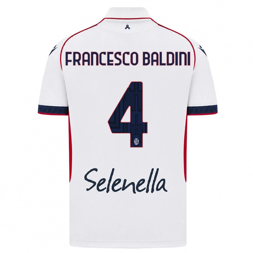Danxen Kobiety Giovanni Francesco Baldini #4 Biały Czerwony Królewski Niebieski Wyjazdowa Koszulka 2026/27 Koszulki Klubowe