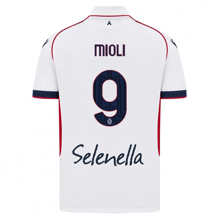 Danxen Kobiety Mattia Mioli #9 Biały Czerwony Królewski Niebieski Wyjazdowa Koszulka 2026/27 Koszulki Klubowe