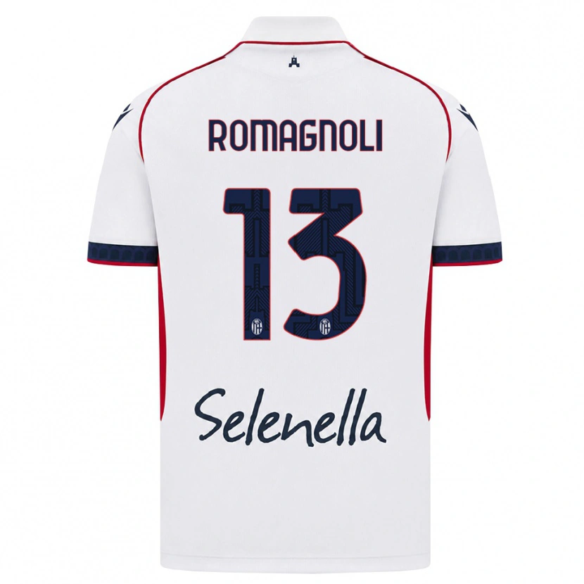 Danxen Kobiety Andrea Romagnoli #13 Biały Czerwony Królewski Niebieski Wyjazdowa Koszulka 2026/27 Koszulki Klubowe