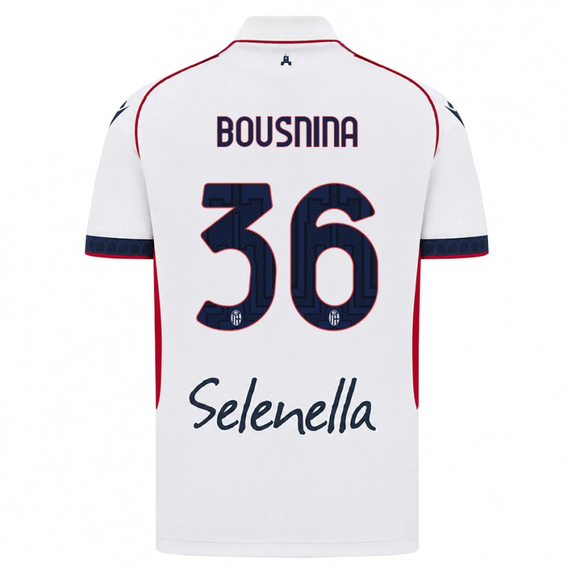 Danxen Kobiety Farès Bousnina #36 Biały Czerwony Królewski Niebieski Wyjazdowa Koszulka 2026/27 Koszulki Klubowe