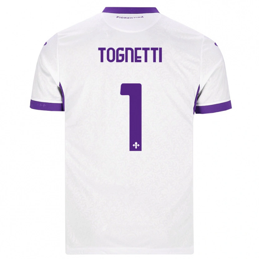 Danxen Kobiety Laerte Tognetti #1 Biały Fioletowy Wyjazdowa Koszulka 2026/27 Koszulki Klubowe
