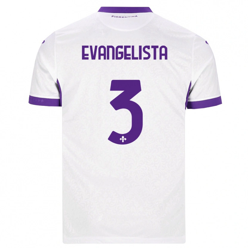 Danxen Kobiety Carlo Evangelista #3 Biały Fioletowy Wyjazdowa Koszulka 2026/27 Koszulki Klubowe