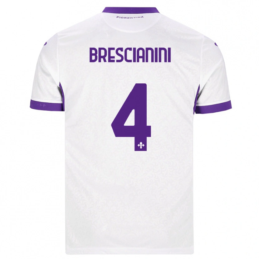 Danxen Kobiety Marco Brescianini #4 Biały Fioletowy Wyjazdowa Koszulka 2026/27 Koszulki Klubowe