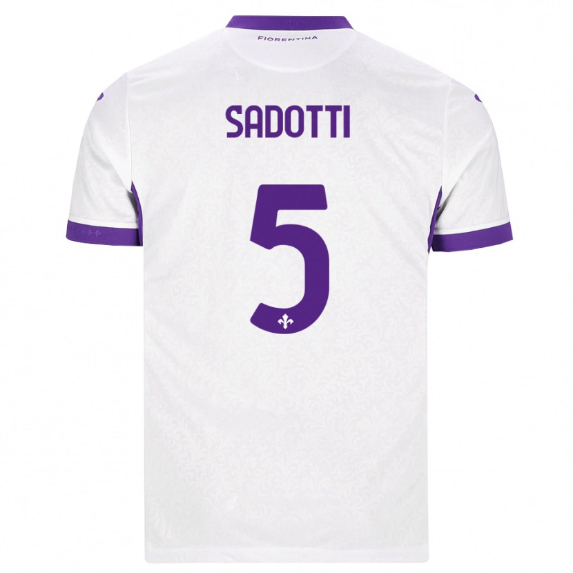 Danxen Kobiety Edoardo Sadotti #5 Biały Fioletowy Wyjazdowa Koszulka 2026/27 Koszulki Klubowe