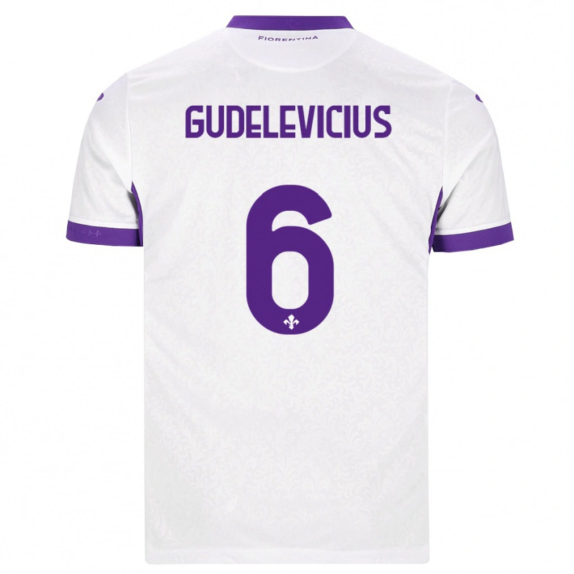 Danxen Kobiety Ernestas Gudelevicius #6 Biały Fioletowy Wyjazdowa Koszulka 2026/27 Koszulki Klubowe