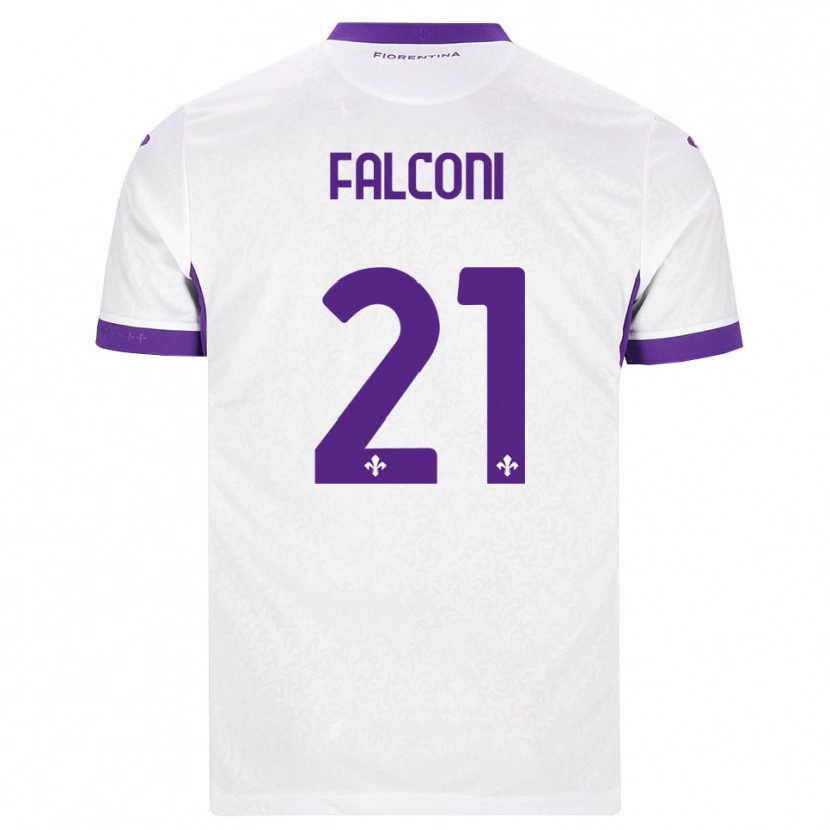 Danxen Kobiety Niccolo Falconi #21 Biały Fioletowy Wyjazdowa Koszulka 2026/27 Koszulki Klubowe