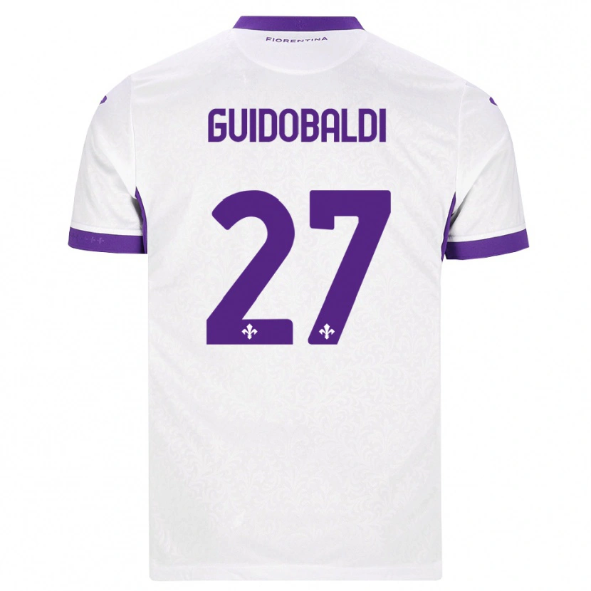 Danxen Kobiety Filippo Guidobaldi #27 Biały Fioletowy Wyjazdowa Koszulka 2026/27 Koszulki Klubowe