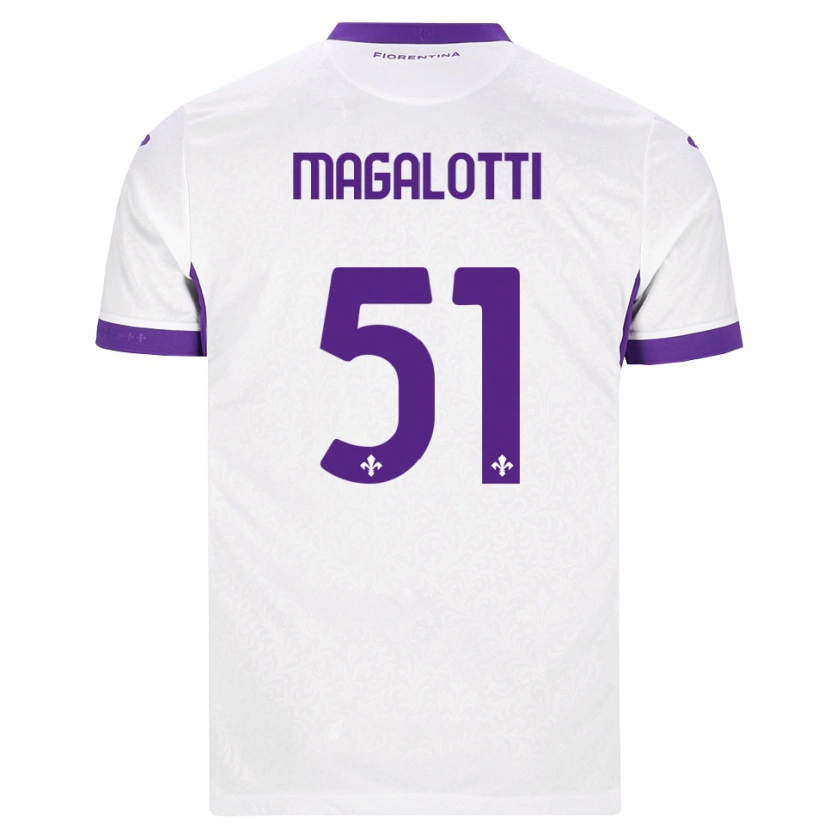 Danxen Kobiety Mattia Magalotti #51 Biały Fioletowy Wyjazdowa Koszulka 2026/27 Koszulki Klubowe