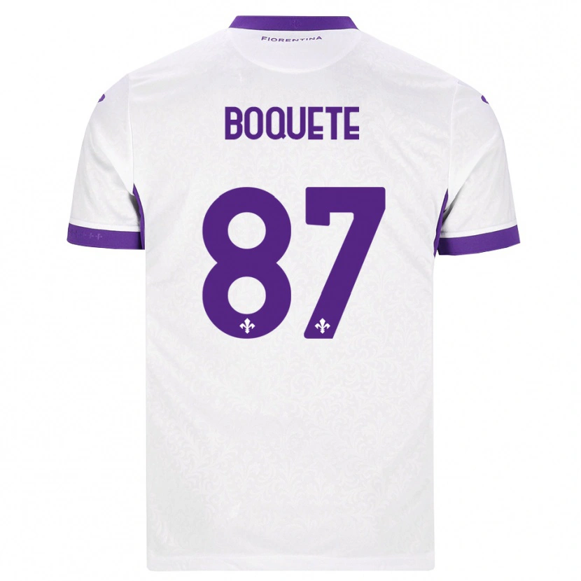 Danxen Kobiety Veronica Boquete #87 Biały Fioletowy Wyjazdowa Koszulka 2026/27 Koszulki Klubowe