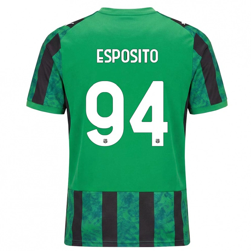 Danxen Dzieci Sebastiano Esposito #94 Zielony Czarny Biały Domowa Koszulka 2026/27 Koszulki Klubowe