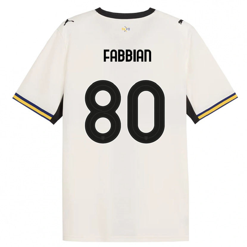 Danxen Dzieci Giovanni Fabbian #80 Białawy Czarny Żółty Domowa Koszulka 2026/27 Koszulki Klubowe