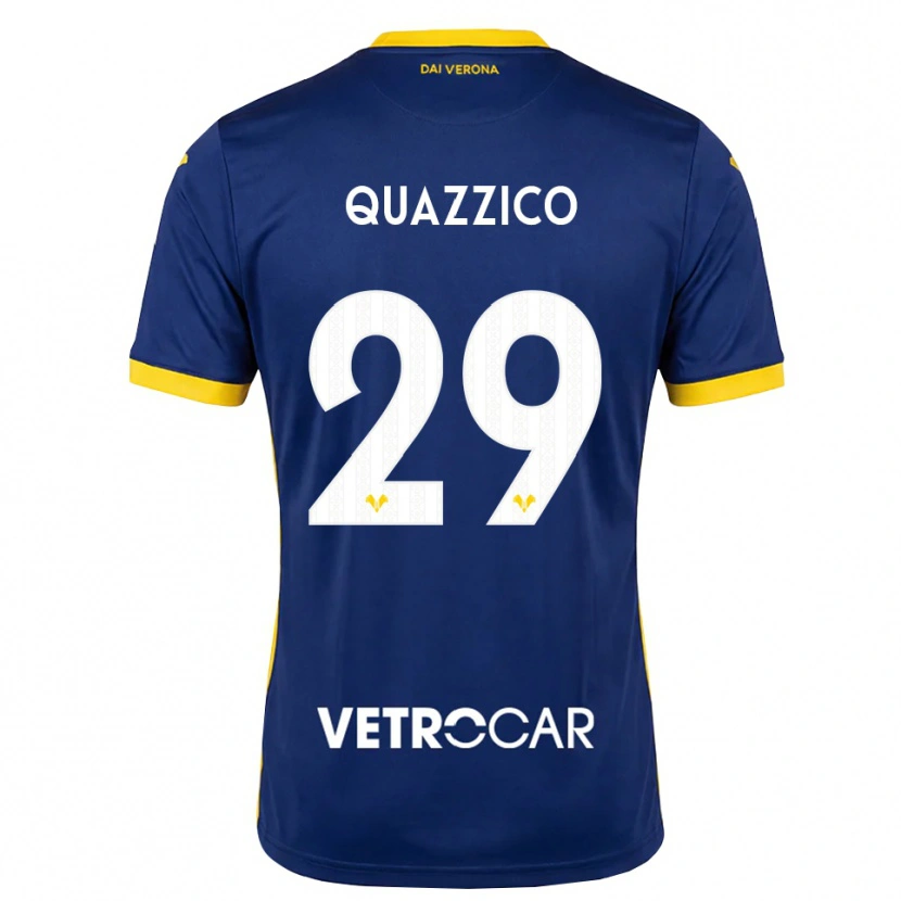 Danxen Dzieci Francesca Quazzico #29 Królewski Niebieski Żółty Biały Domowa Koszulka 2026/27 Koszulki Klubowe