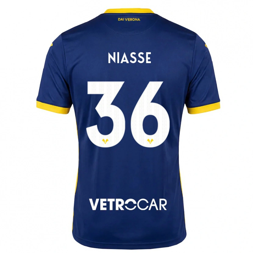Danxen Dzieci Cheikh Niasse #36 Królewski Niebieski Żółty Biały Domowa Koszulka 2026/27 Koszulki Klubowe