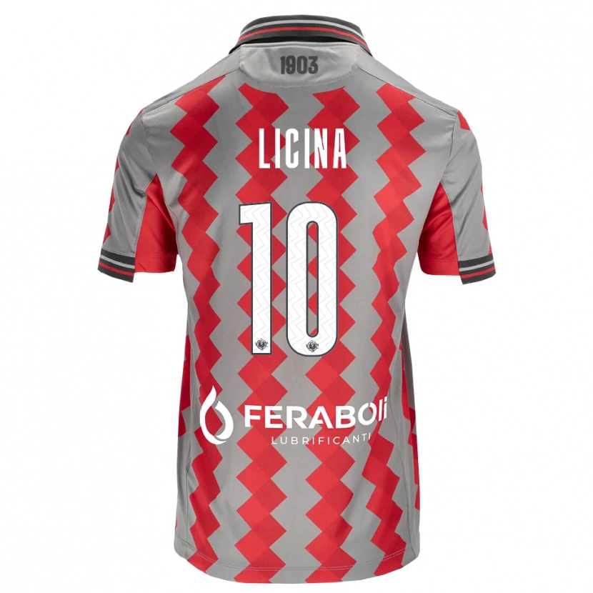 Danxen Dzieci Adin Licina #10 Szary Czerwony Biały Domowa Koszulka 2026/27 Koszulki Klubowe