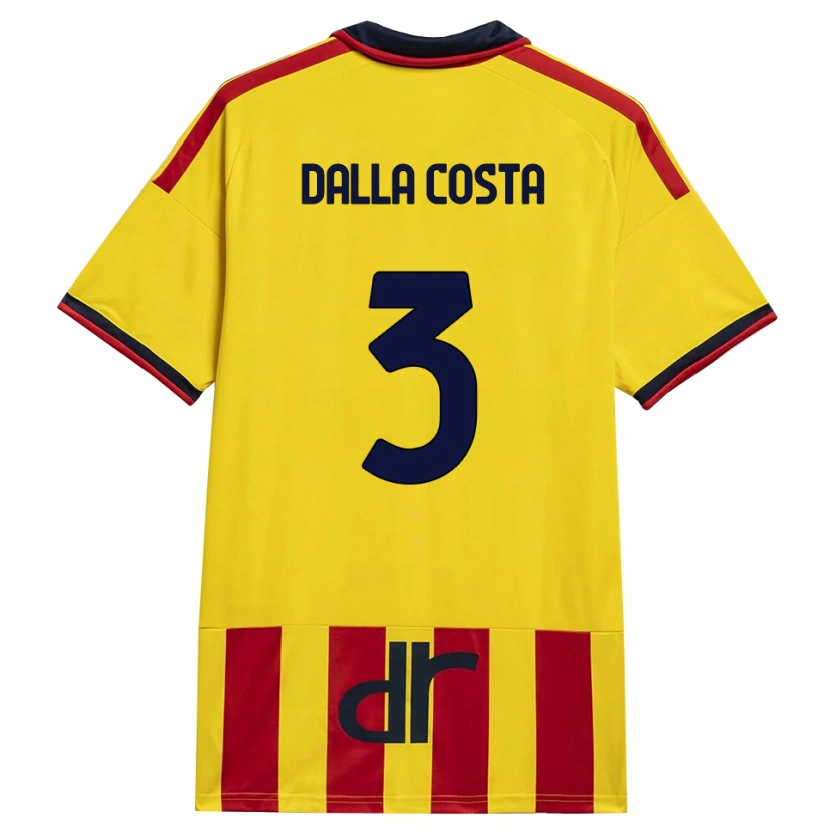 Danxen Dzieci Luca Dalla Costa #3 Żółty Czerwony Domowa Koszulka 2026/27 Koszulki Klubowe