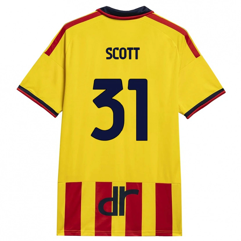 Danxen Dzieci Elijah Scott #31 Żółty Czerwony Domowa Koszulka 2026/27 Koszulki Klubowe