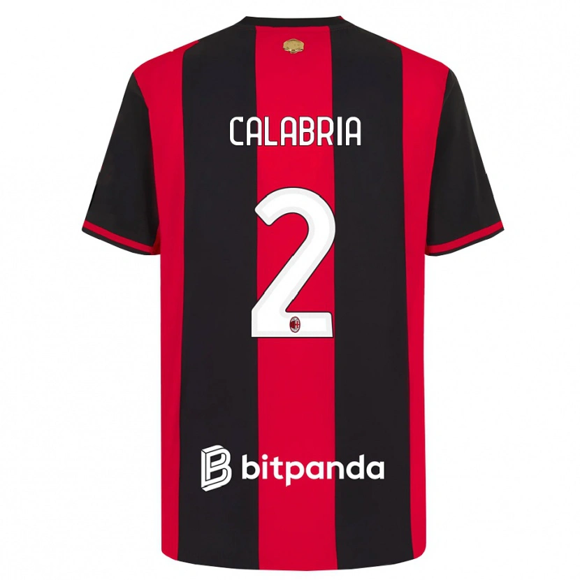 Danxen Dzieci Davide Calabria #2 Czerwony Czarny Biały Domowa Koszulka 2026/27 Koszulki Klubowe