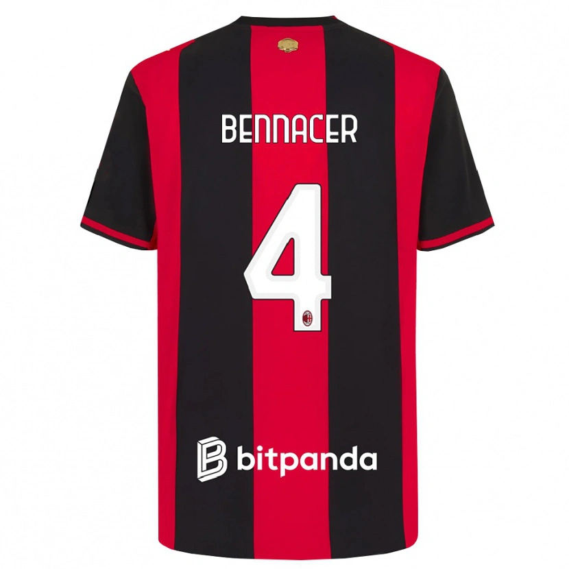 Danxen Dzieci Ismael Bennacer #4 Czerwony Czarny Biały Domowa Koszulka 2026/27 Koszulki Klubowe