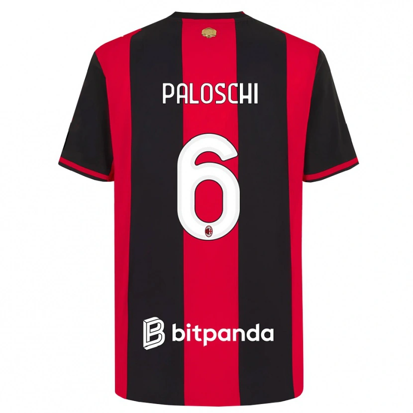 Danxen Dzieci Dorian Paloschi #6 Czerwony Czarny Biały Domowa Koszulka 2026/27 Koszulki Klubowe