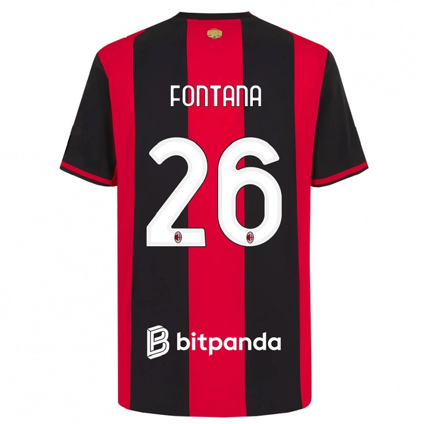Danxen Dzieci Francesco Fontana #26 Czerwony Czarny Biały Domowa Koszulka 2026/27 Koszulki Klubowe