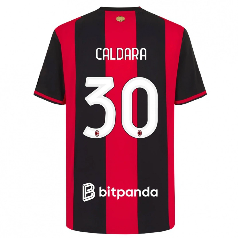 Danxen Dzieci Mattia Caldara #30 Czerwony Czarny Biały Domowa Koszulka 2026/27 Koszulki Klubowe