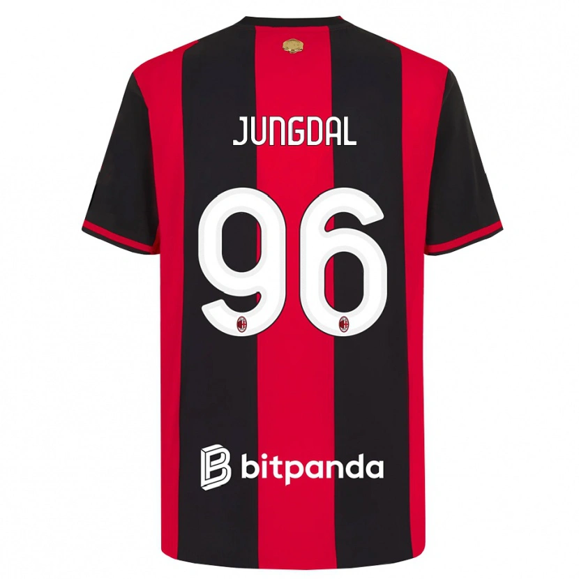 Danxen Dzieci Andreas Jungdal #96 Czerwony Czarny Biały Domowa Koszulka 2026/27 Koszulki Klubowe