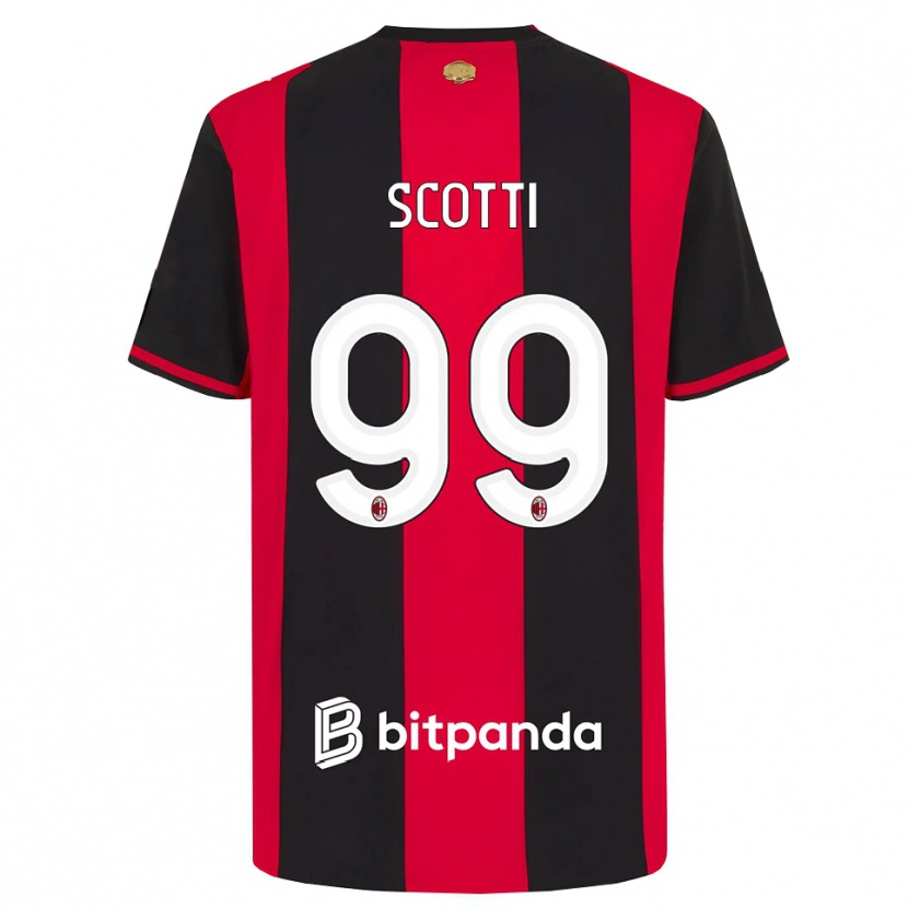 Danxen Dzieci Filippo Scotti #99 Czerwony Czarny Biały Domowa Koszulka 2026/27 Koszulki Klubowe