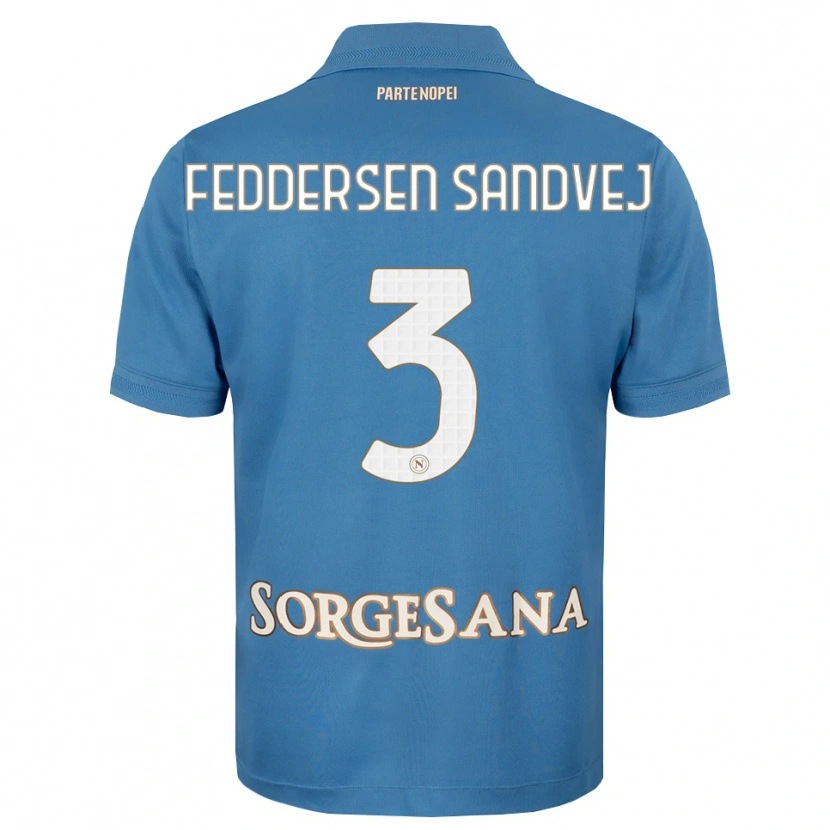 Danxen Dzieci Cecilie Feddersen Sandvej #3 Niebieski Mglisty Biały Domowa Koszulka 2026/27 Koszulki Klubowe