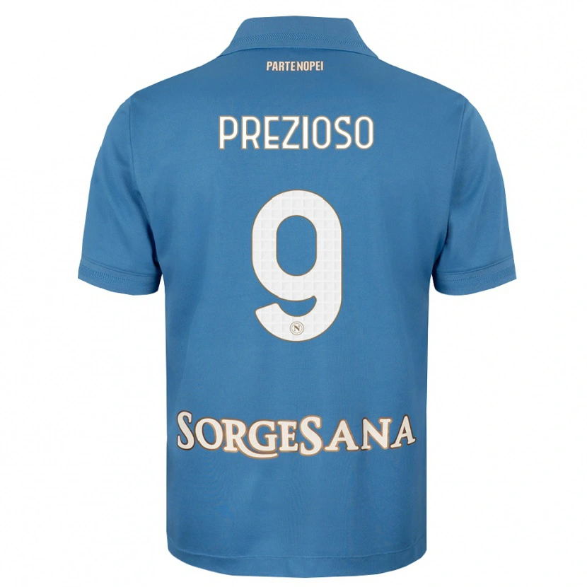 Danxen Dzieci Vittorio Prezioso #9 Niebieski Mglisty Biały Domowa Koszulka 2026/27 Koszulki Klubowe