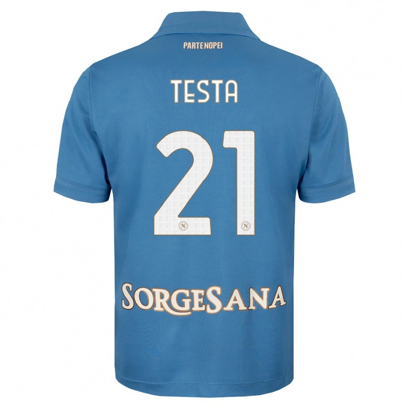 Danxen Dzieci Vincenzo Testa #21 Niebieski Mglisty Biały Domowa Koszulka 2026/27 Koszulki Klubowe