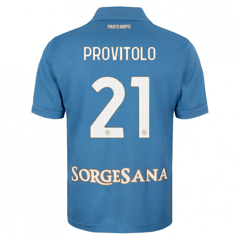 Danxen Dzieci Vincenzo Provitolo #21 Niebieski Mglisty Biały Domowa Koszulka 2026/27 Koszulki Klubowe
